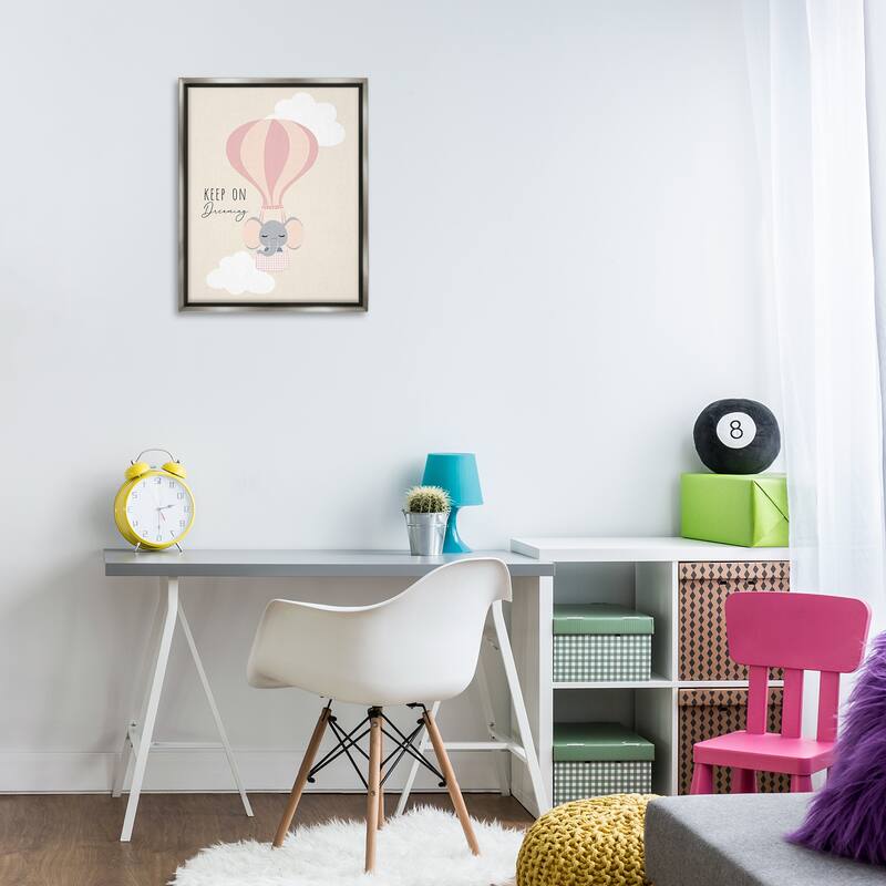 Stupell Inspiring Keep On Dreaming Framed Floater Canvas Wall Art Design By Chen Alyesh
