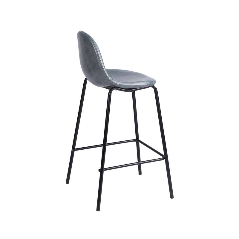 Porthos Home Theo Counter Stools Set Of 2, PU Leather Upholstery, Iron Legs