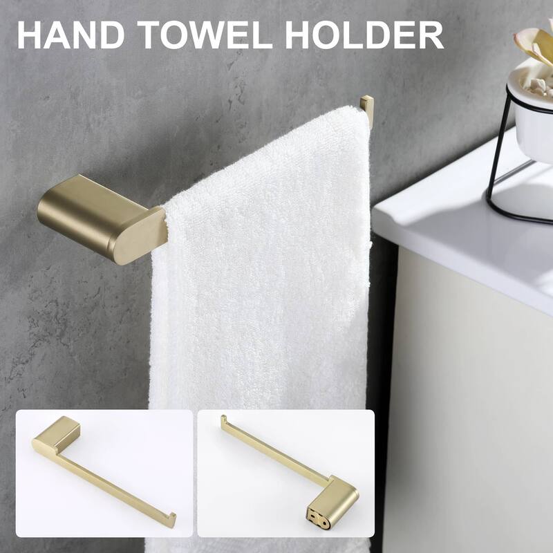 4-Piece Bathroom Hardware Set Stainless Steel Towel Bar Set Towel Holder Toilet Paper Holder Robe Hook Wall Mount Accessory Set