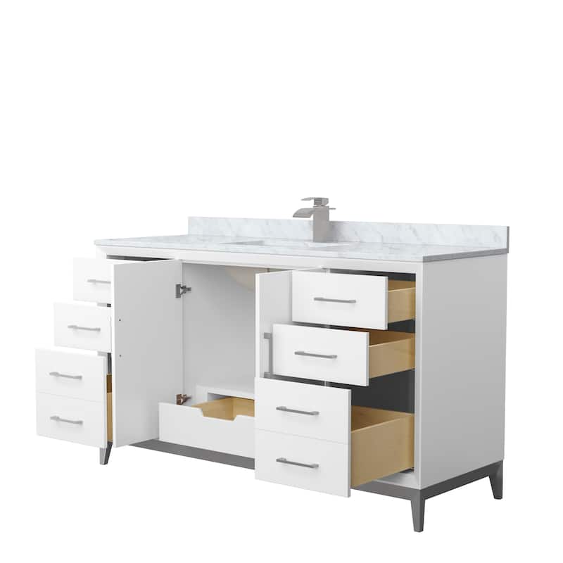 Amici Single Bathroom Vanity Set, Carrara Marble Top