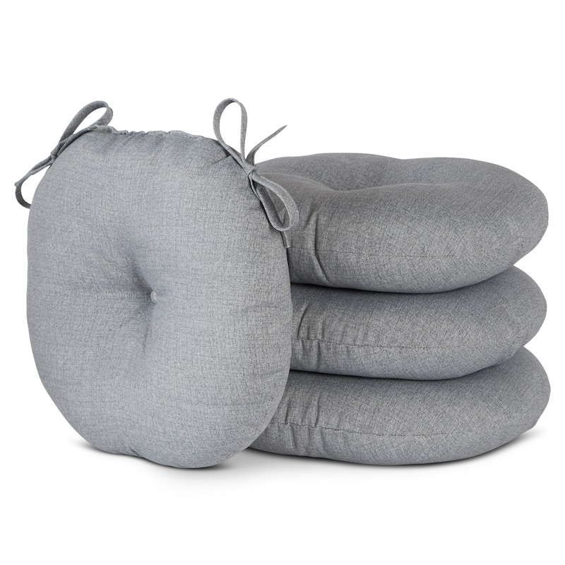 Outdoor15-inch Round Bistro Chair Cushion (Set of 4) - Heather Gray