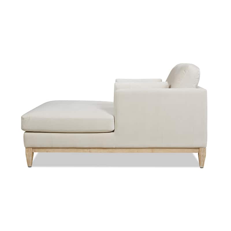 Knox 65" Modern Farmhouse Performance Velvet Chaise Lounge Chair