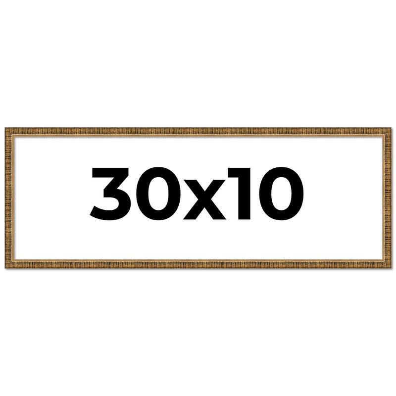 30x10 Frame Gold Solid Wood Picture Frame - Complete Modern Photo