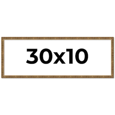 30x10 Frame Gold Solid Wood Picture Frame - Complete Modern Photo