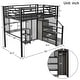 preview thumbnail 9 of 28, Metal Loft Bed with Bulit-in Wardrobe and Storage Shelves, Full Size Heavy Duty Loft Bedframe with Bulit-in Desk and Guardrail