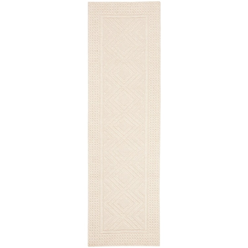SAFAVIEH Handmade Vermont Shonna Wool Rug - 6' Square - Ivory
