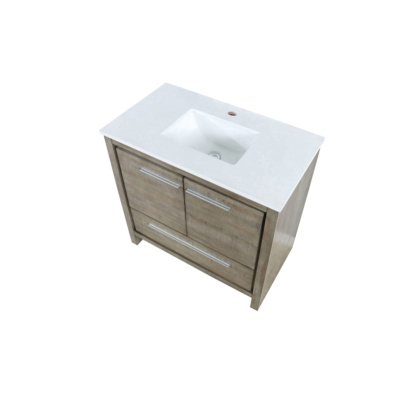 Lafarre 30 in W x 20 in D Rustic Acacia Bath Vanity and White Quartz Top