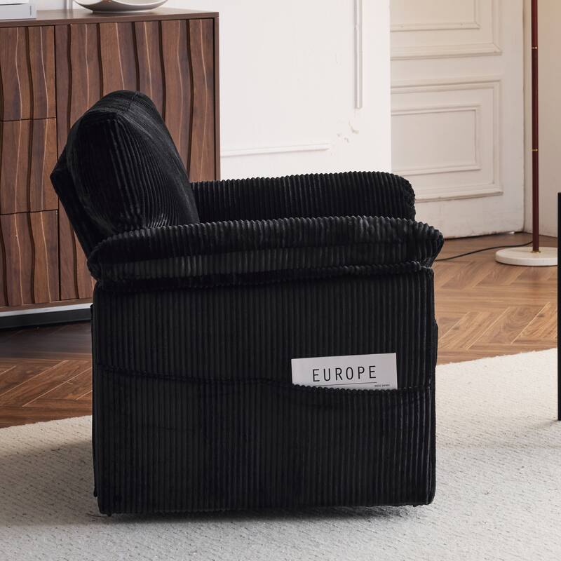 33 Inch Oversized Swivel Chenille Lounge Chair - Comfortable Rotatable Single Sofa Chair for Small Spaces
