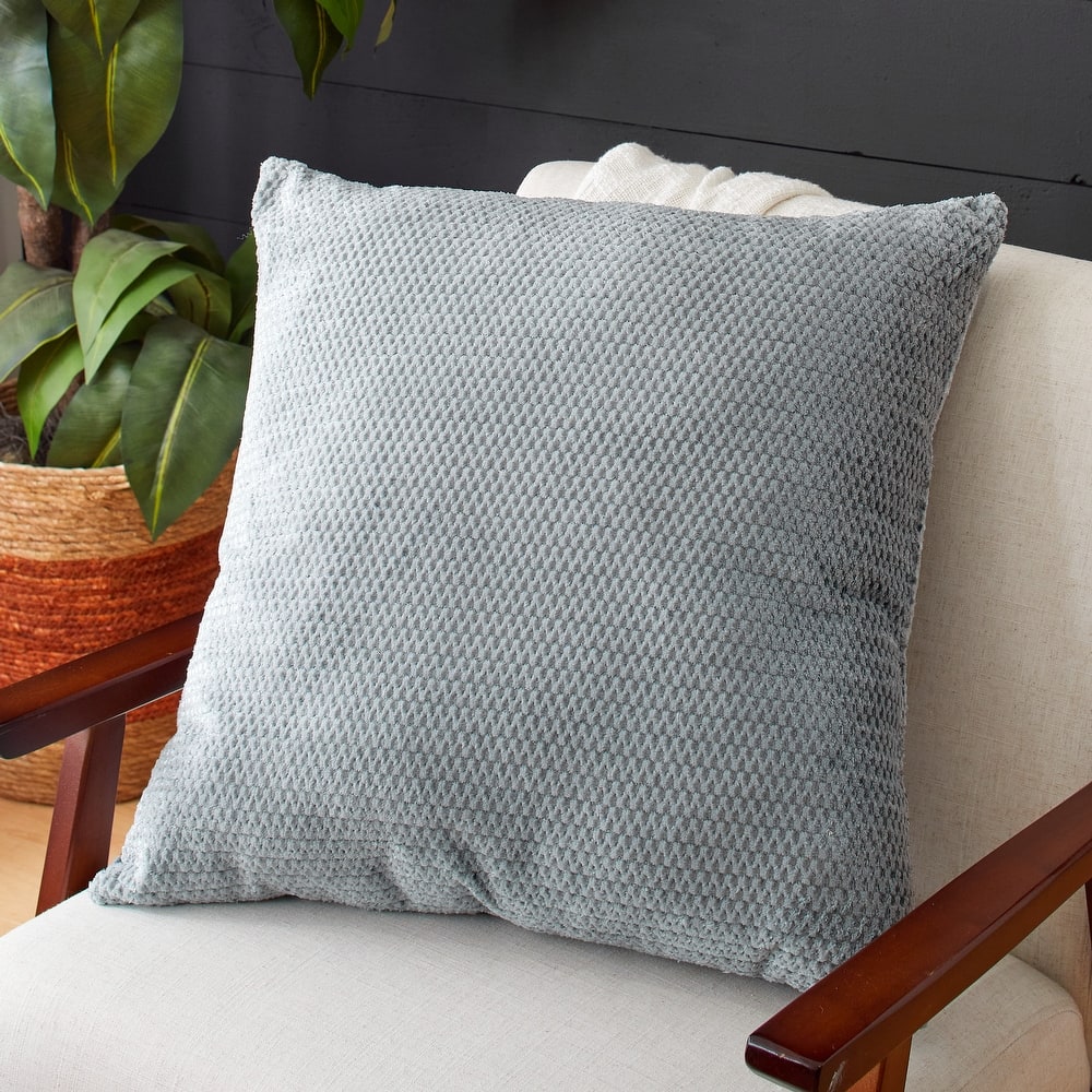 Sorra Home Velvet Shimmer Single Indoor Textured Knife Edge Square Pillow