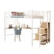 preview thumbnail 11 of 14, Twin Loft Bed with Desk and Storage Wardrobe,Heavy Duty Loft Bed with Stairs,Metal Grid,Twin Size Loft Bed,No Box Spring Needed
