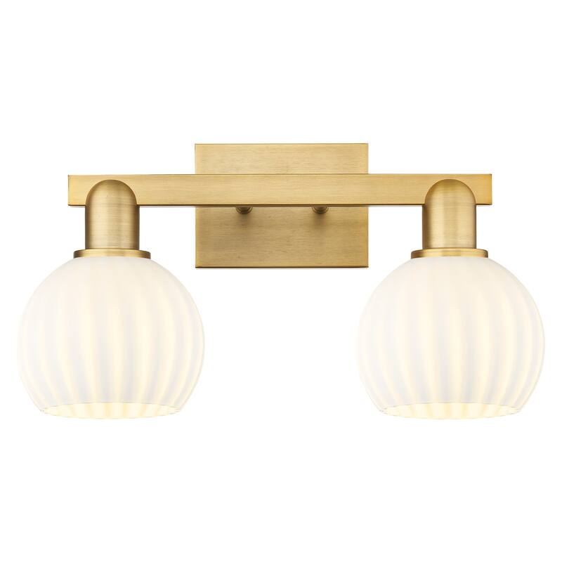 Innovations Lighting 716-2W-10-17 White Venetian Vanity White Venetian - Brushed Brass / White Venetian