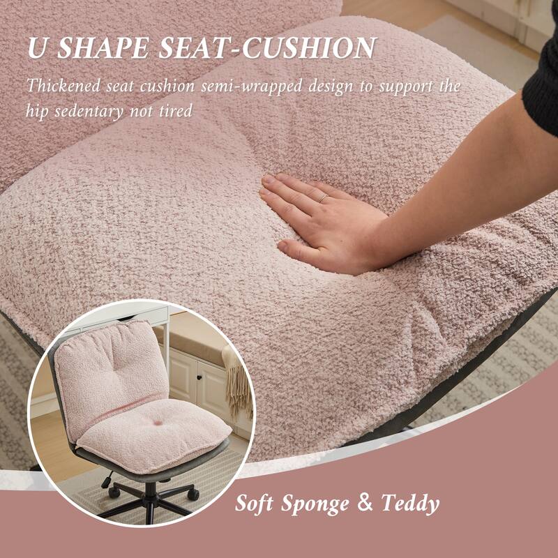 Oversize Seat Cirss Cross Chair with Wheels, Elegant Design Computer Chair, Adjustable Height 360° Rolling Swivel Chair