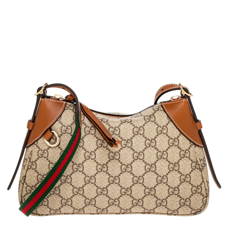 Gucci GG Emblem Small Shoulder Bag - Beige, Brown and Dark Brown