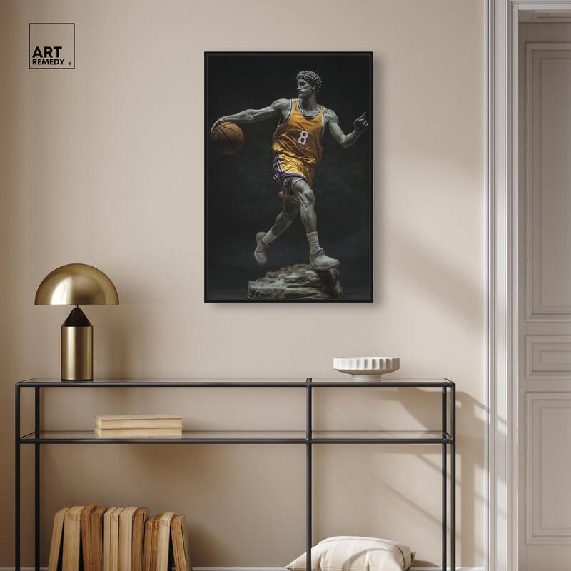 Basketball Yellow Uniform Canvas by Art Remedy