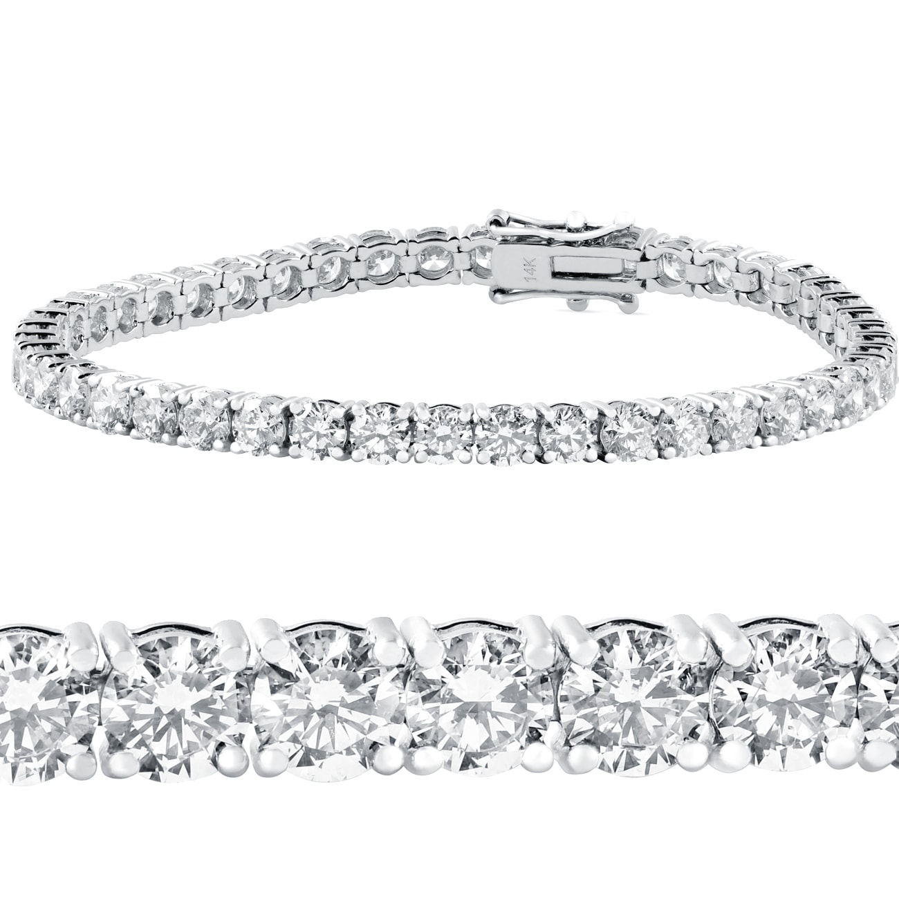 Bliss Diamond 10 ct Diamond Tennis Bracelet White Gold 7" Double Lock Clasp