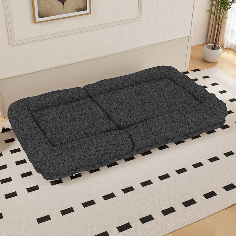 Folding Sofa Chair with 5 Adjustable Positions Plush Floor Lounge Chair for Gaming, Meditation, and Relaxation