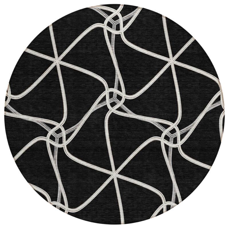 HomeRoots Geometric Contemporary Rectangle Outdoor Rug