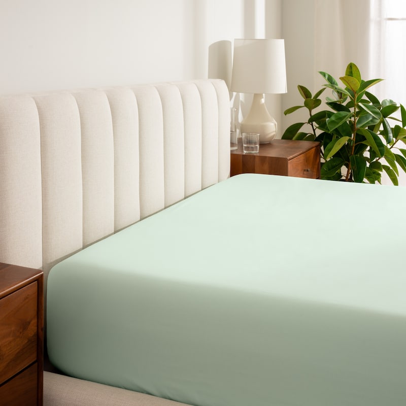 Bare Home Organic Cotton Percale Fitted Bottom Sheet