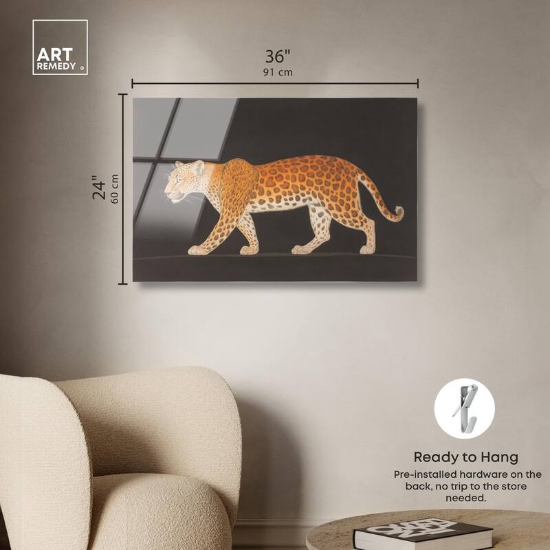 Golden Leopard Acrylic by Art Remedy, Ready to Hang