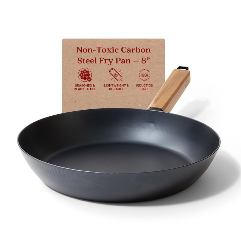 Alva Forest Carbon Steel Pan Pre-Seasoned with Natural Mineral Oil - 8" Frying Pan