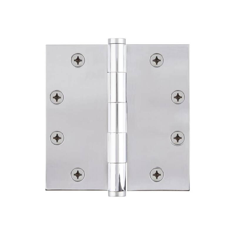 Viaggio 602-4.5-TEMP-HINGE-SQ 4.5" x 4.5" Solid Metal Square Corner - Bright Chrome