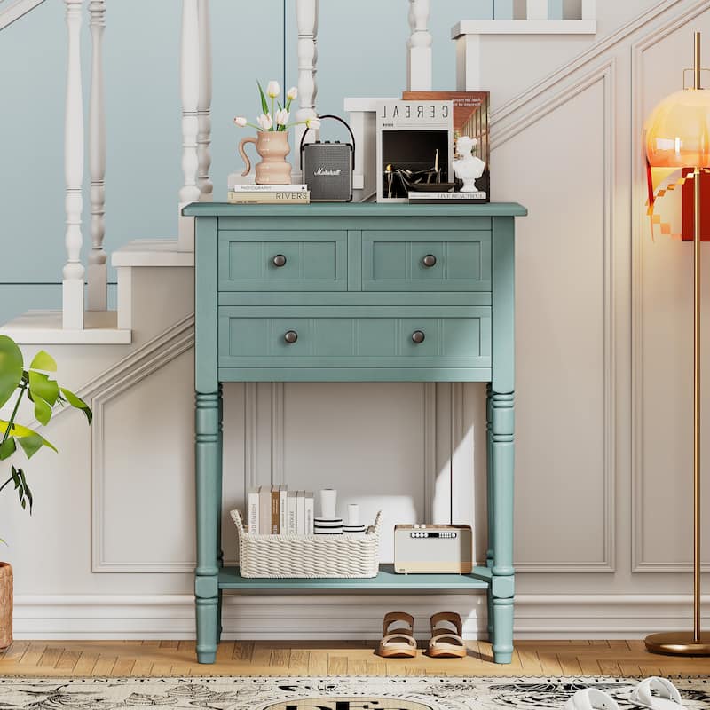 Modern Console Table with Three Storage Drawers