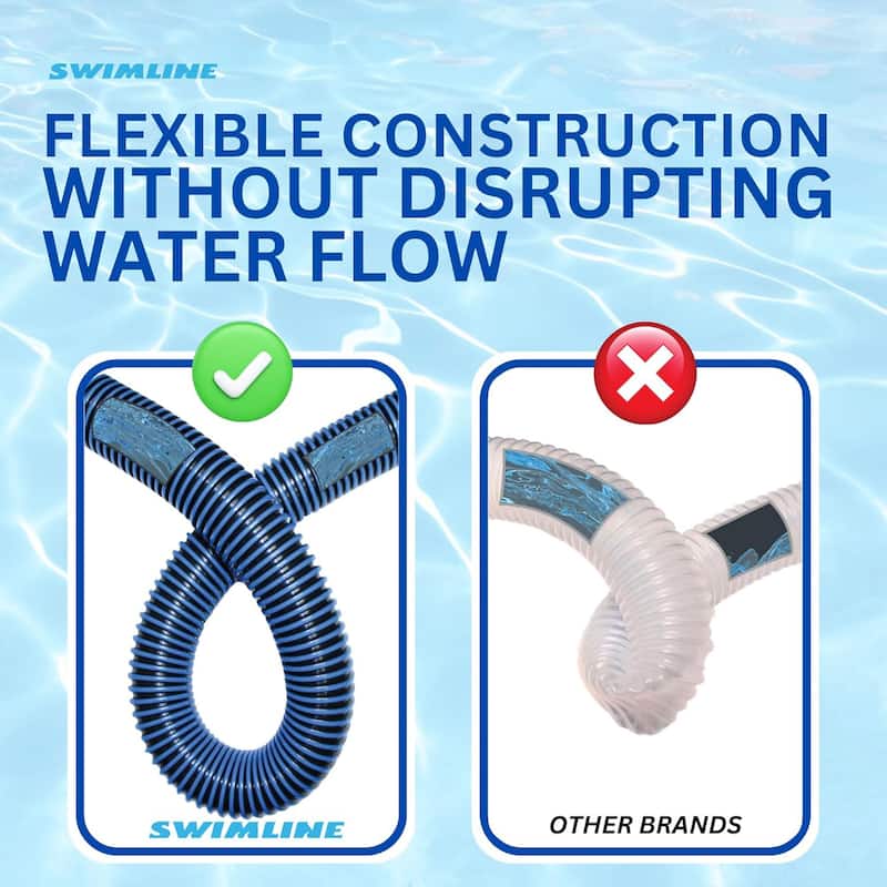 Swimline HydroTools 40’ Premium Spiral Wound Pool Vacuum Hose with Swivel Cuff - 7