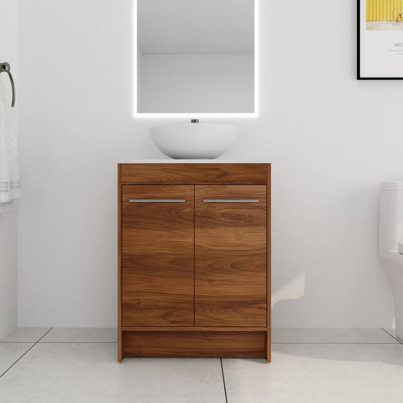 ARTCHIRLY 24/36/48/60 Inch Bathroom Vanity with Sink, Freestanding Bathroom Vanity with Soft Close Door and Shelf