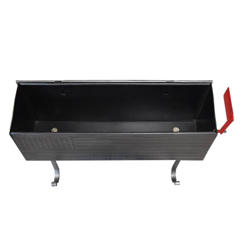 Patriotic Metal Wall Mounted Mailbox with Outgoing Mail Flag and Newspaper Hangers