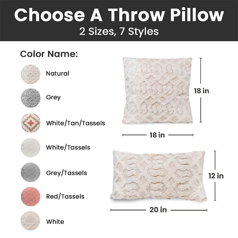 Sol Living Decorative Accent Pillows Throw Pillow for Couch Bedroom Soft Cushions - 20 x 12 in - Natural - Single