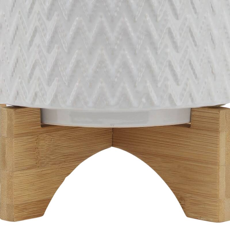 Sagebrook Home White Neutral Ceramic Planter Pot with Stand Indoor/Outdoor