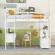 preview thumbnail 5 of 23, Elegant & Multifunctional Design Twin Size Loft Bed with Built-in Desk with 2 Drawers, and Storage Shelves, Space Saving, White