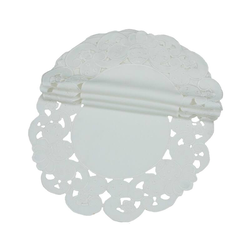 Egg Polyester Embroidered Round Doily 12Rnd Set of 4 - 12Rnd