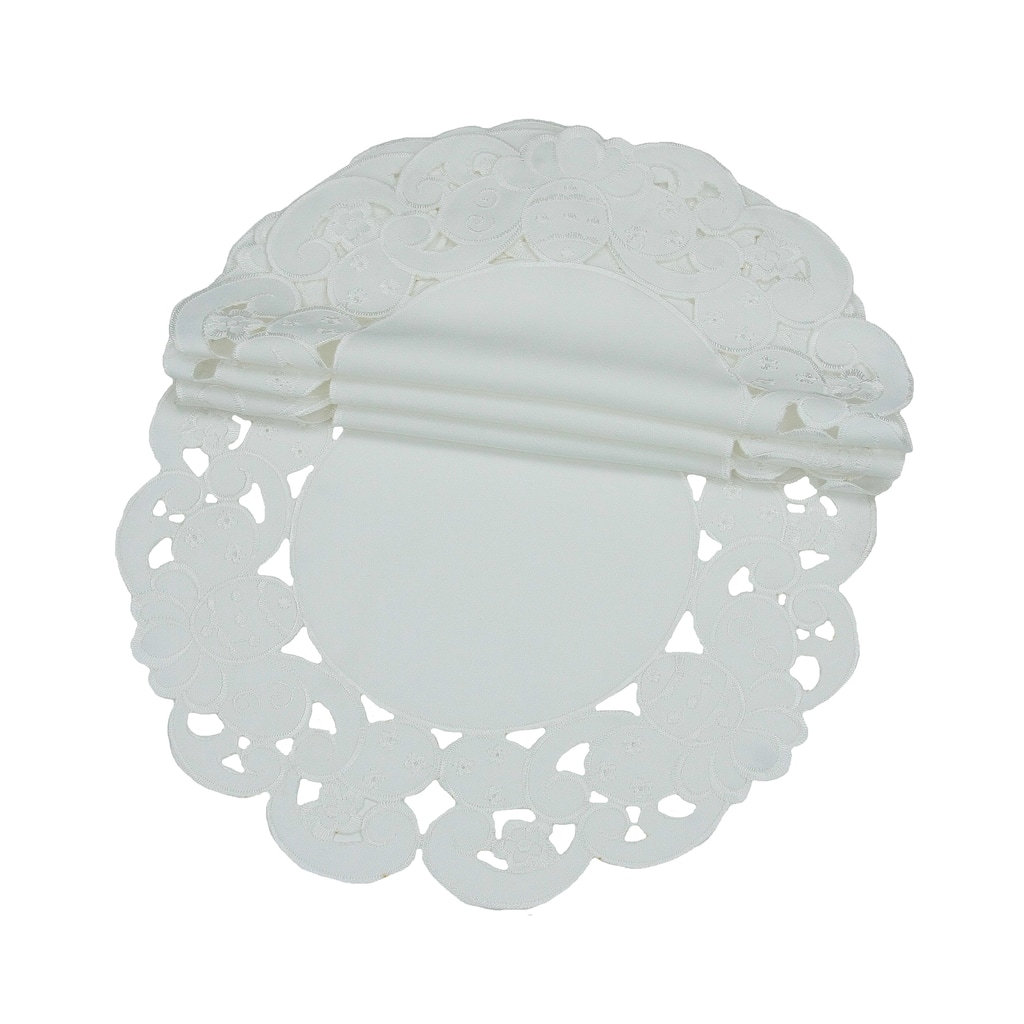 Spring Egg-16Rnd-Doilies-Set of 4-White