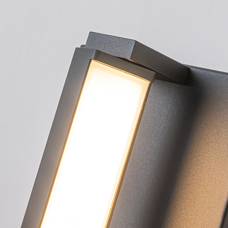 Modern Motion Sensor Outdoor Wall Light Integrated LED Wall Sconce Matte Black Iron Exterior Light Fixture for Porch Garage