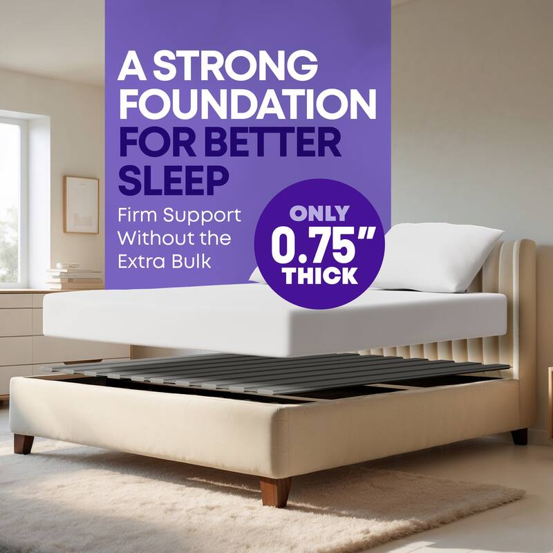 0.75" Vertical Standard Mattress Support Wooden Slats with Cover.