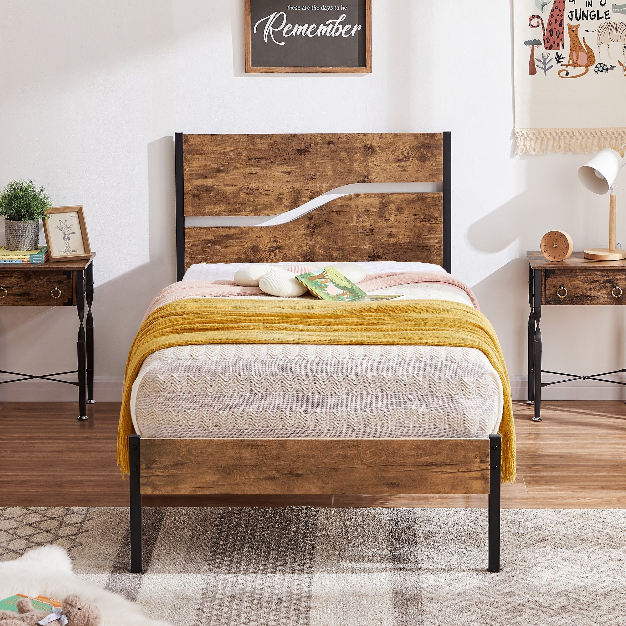 Queen size bed frame deals and headboard set