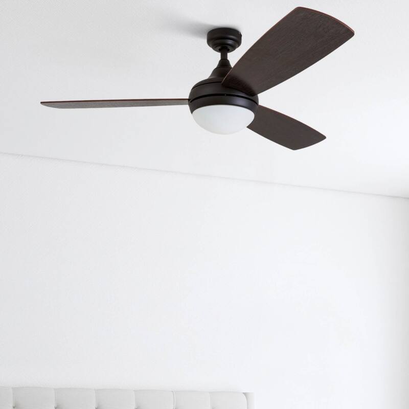 Porch & Den Nebeker 52-inch LED Ceiling Fan with Remote Control - Bronze - Hardwired