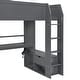preview thumbnail 6 of 14, Dark Gray Twin Size Solid MDF Gaming Loft Bed with Desk & Shelves