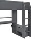 preview thumbnail 6 of 14, Dark Gray Twin Size Solid Wood MDF Gaming Loft Bed with Desk and Charging Station