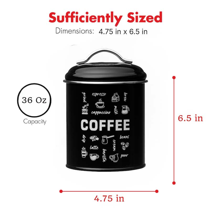 Amici Home Coffee Fix Metal Coffee Canister 36 Ounce - 36 oz