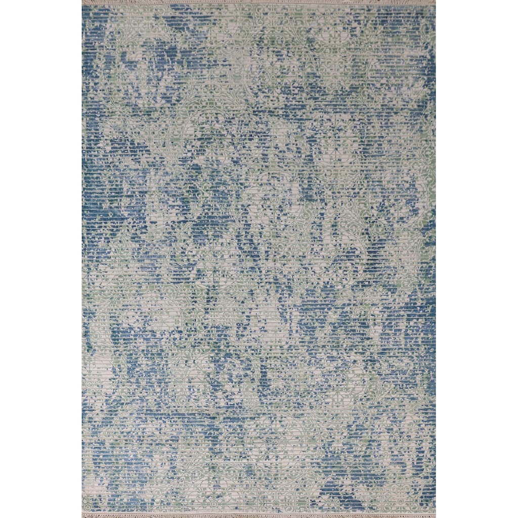 Abstract Area Rug Hand-Knotted Modern Wool Carpet - 5'5"x 7'10"