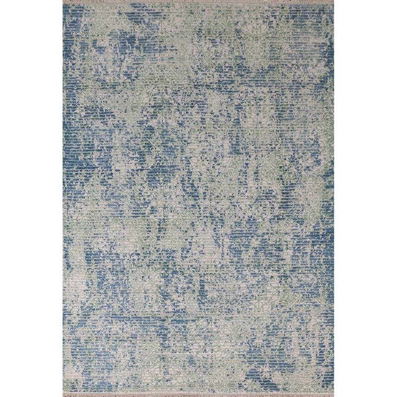 Abstract Area Rug Hand-Knotted Modern Wool Carpet - 5'5"x 7'10"