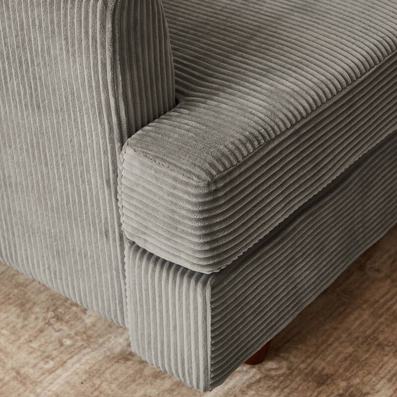 95.6" Corduroy Modular Sectional Sofa (6-Seater) with Sleeper Function