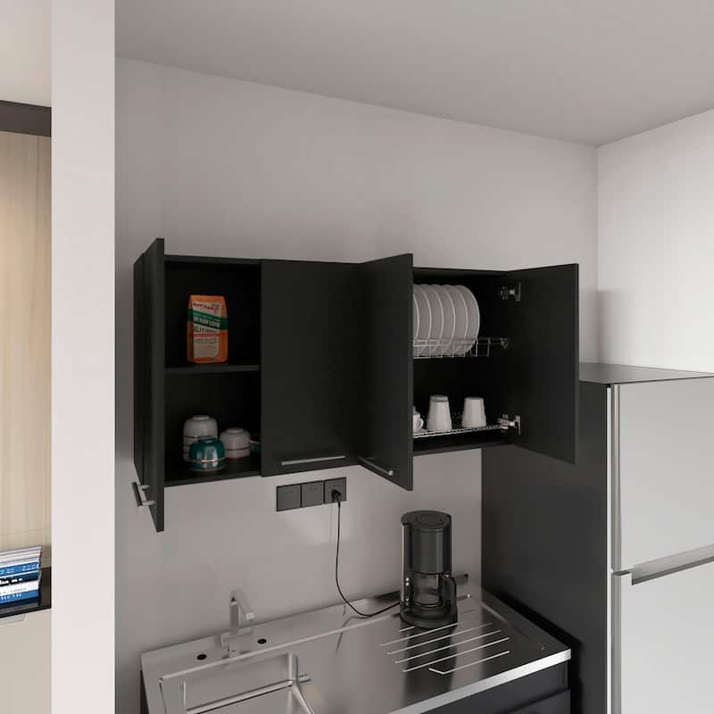 Sitka Wall Cabinet, Two Spacious Divisions, Four Doors