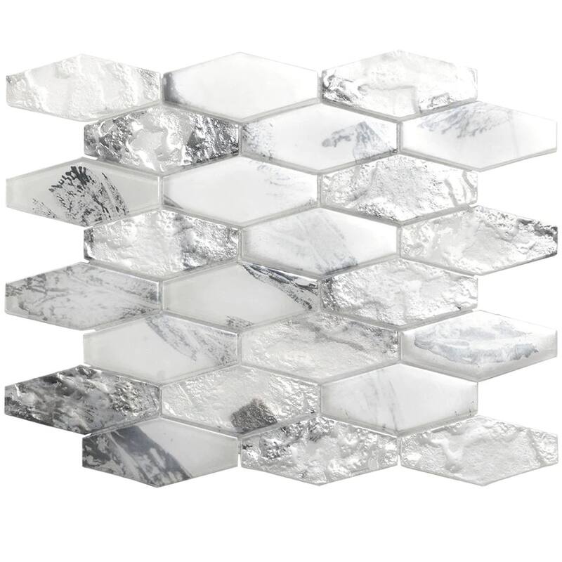 Apollo tile 11" x 12" Verre Matte White Glass Tile (8.6 sq ft/case) - 10 Pack