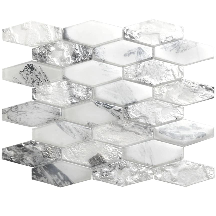 Apollo tile 11" x 12" Verre Matte White Glass Tile (8.6 sq ft/case) - 10 Pack