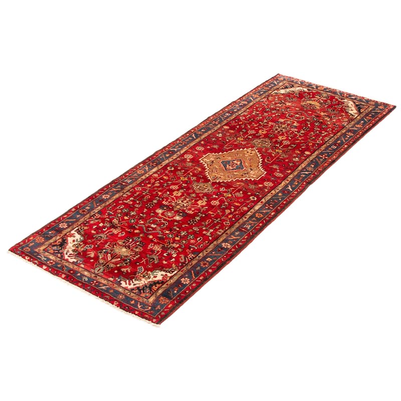 ECARPETGALLERY Hand-knotted Andelz Red Wool Rug - 3'5 x 9'4
