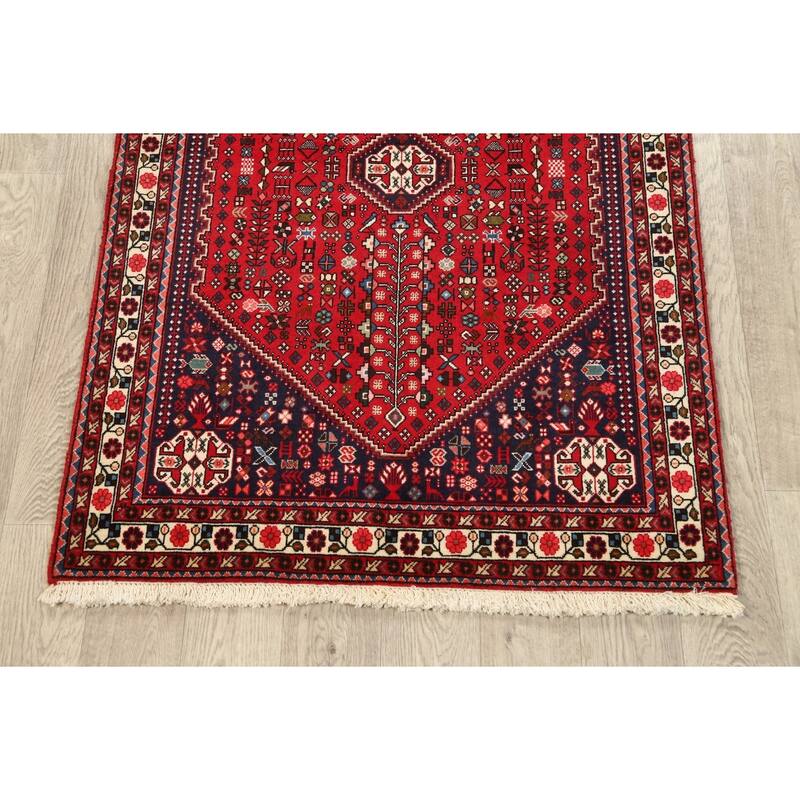 Vegetable Dye Tribal Abadeh Nafar Persian Area Rug Wool Handmade - 3'4" x 4'10"