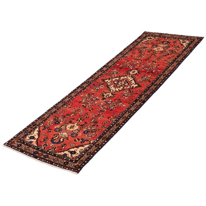 ECARPETGALLERY Hand-knotted Andelz Red Wool Rug - 3'1 x 9'5